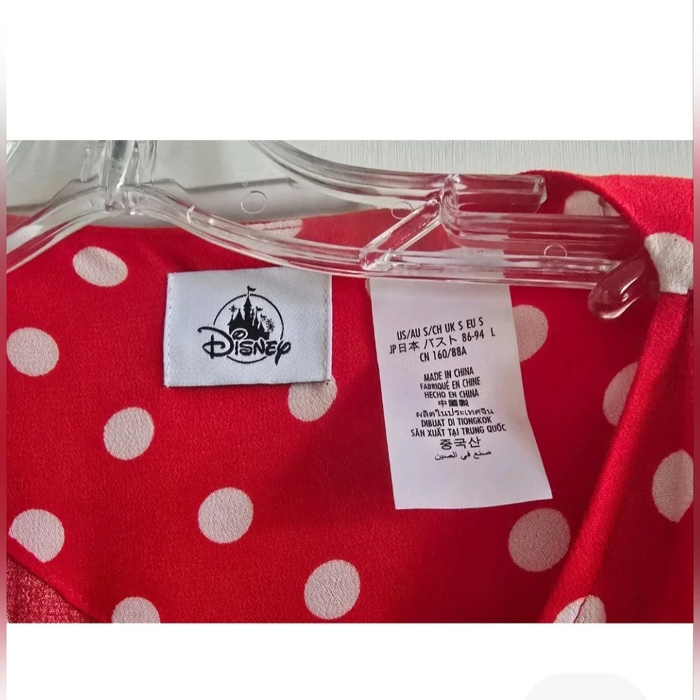 Disney Minnie Mouse Polka Dot Midi-Wrap Dress,Adjustable ties at waist. Small - Picture 6 of 8